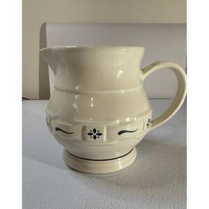 VTG Longaberger Pottery Small Pitcher in Classic Blue  USA 5 3/4"H